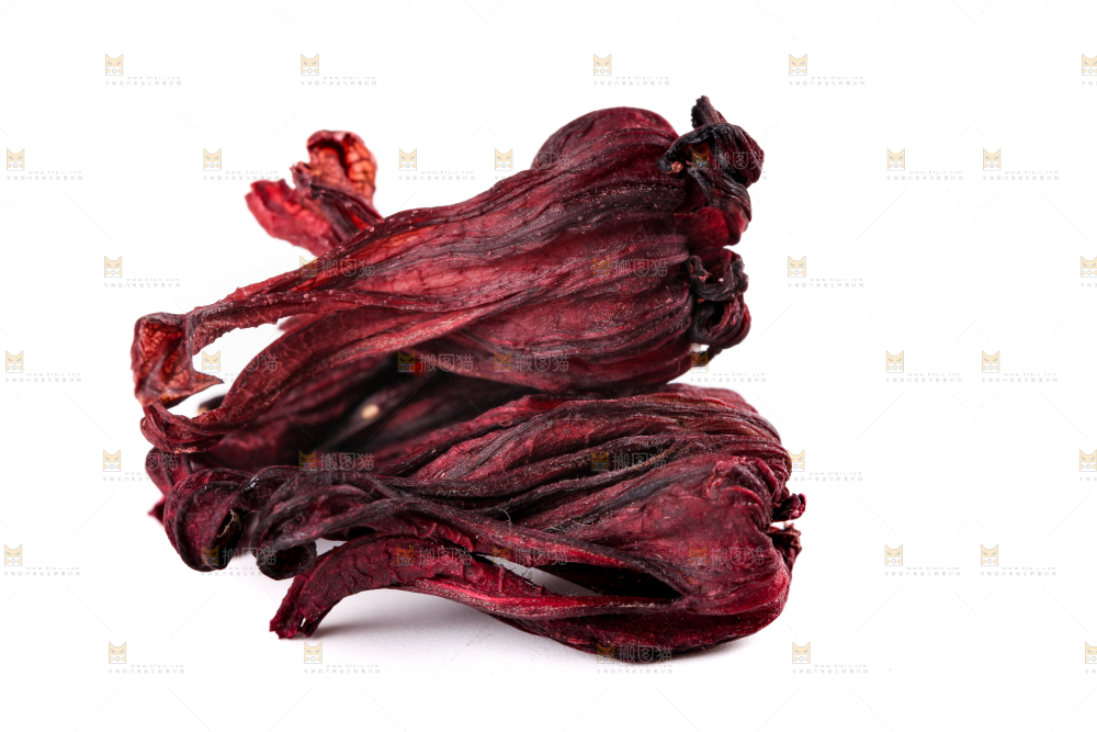白底上放着云南洛神花