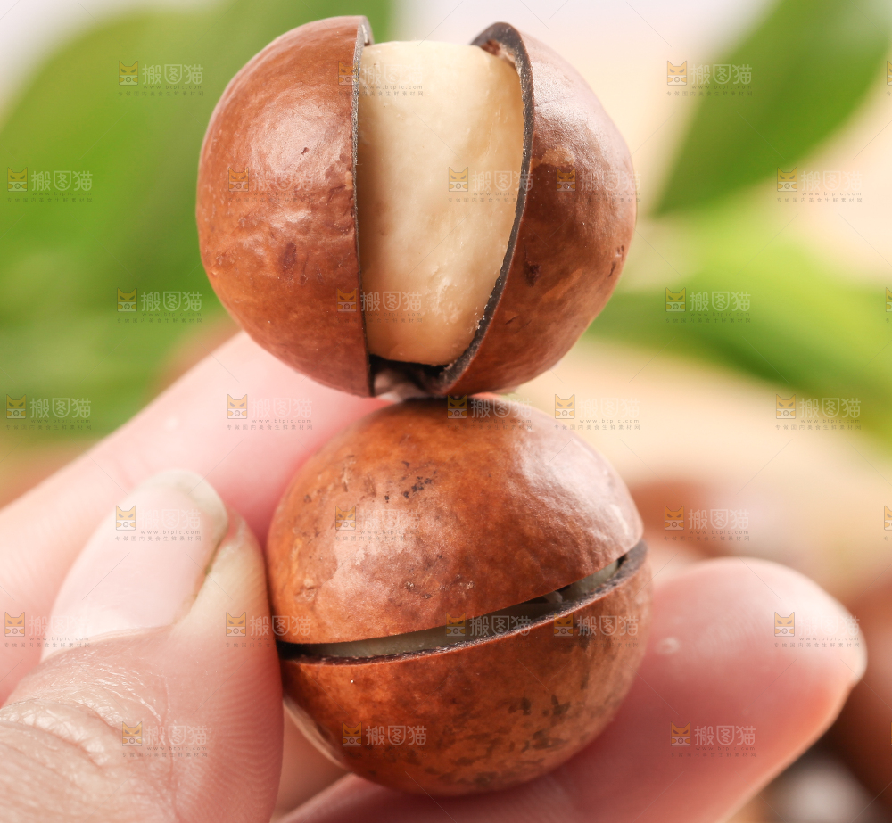 手拿夏威夷果