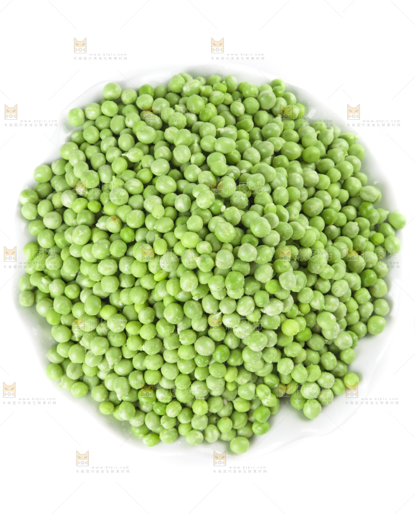 白底上的云南新鲜豌豆
