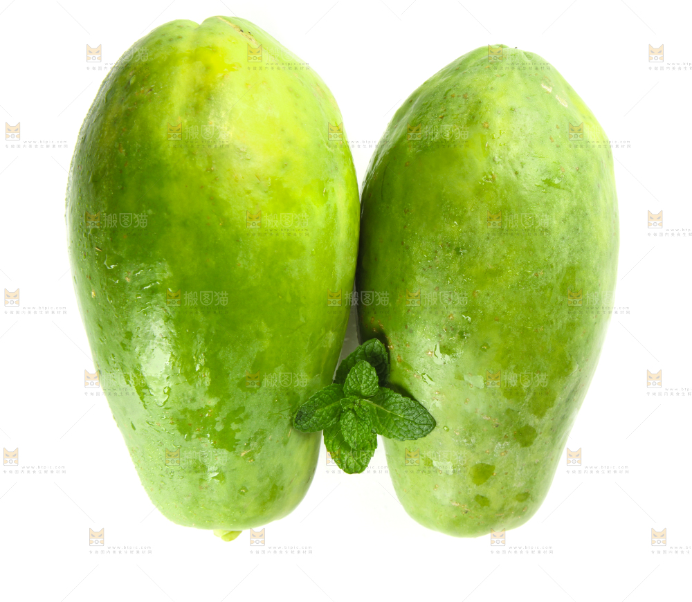 白底上的青木瓜