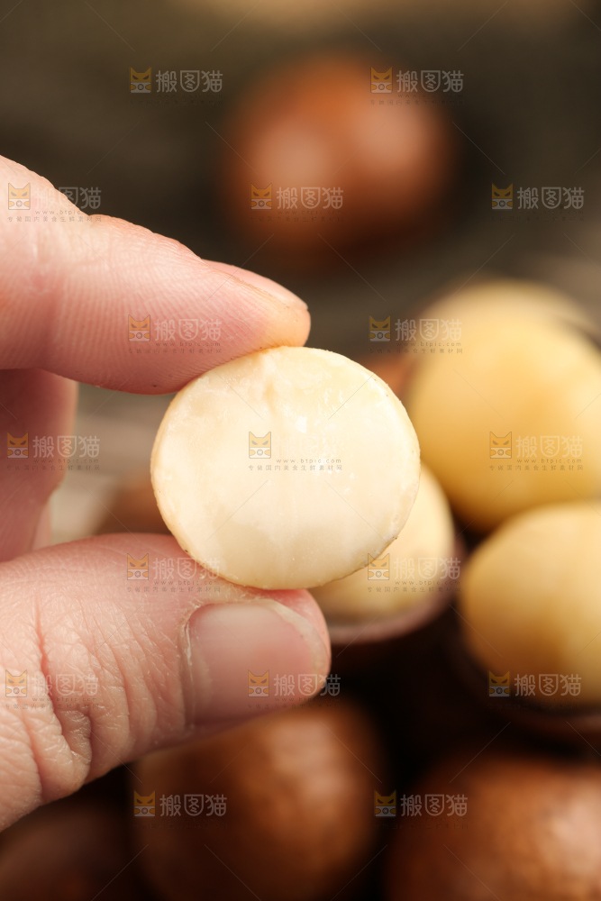 手拿夏威夷果果仁