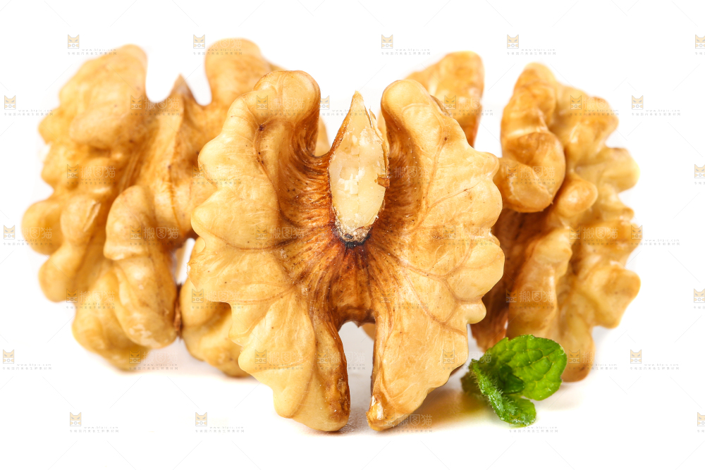 白底上的核桃仁