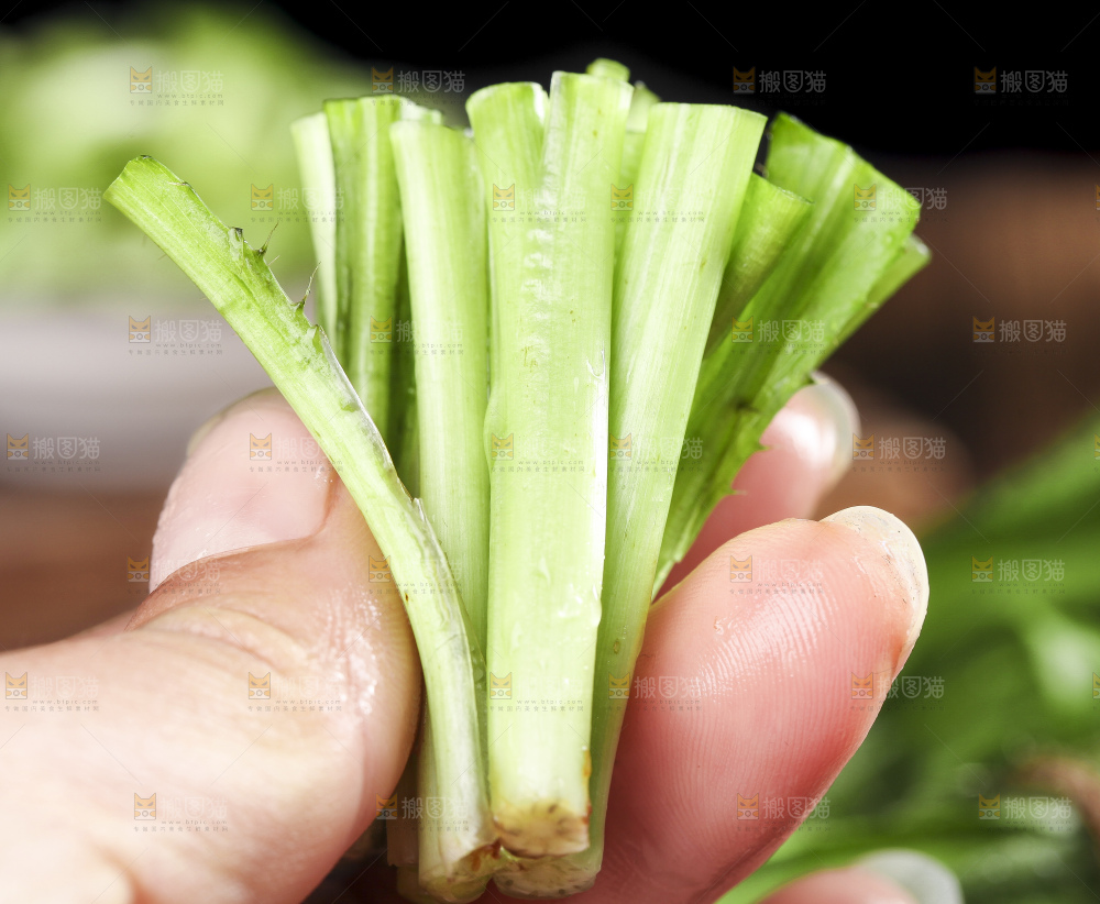 手拿切开的云南大香菜