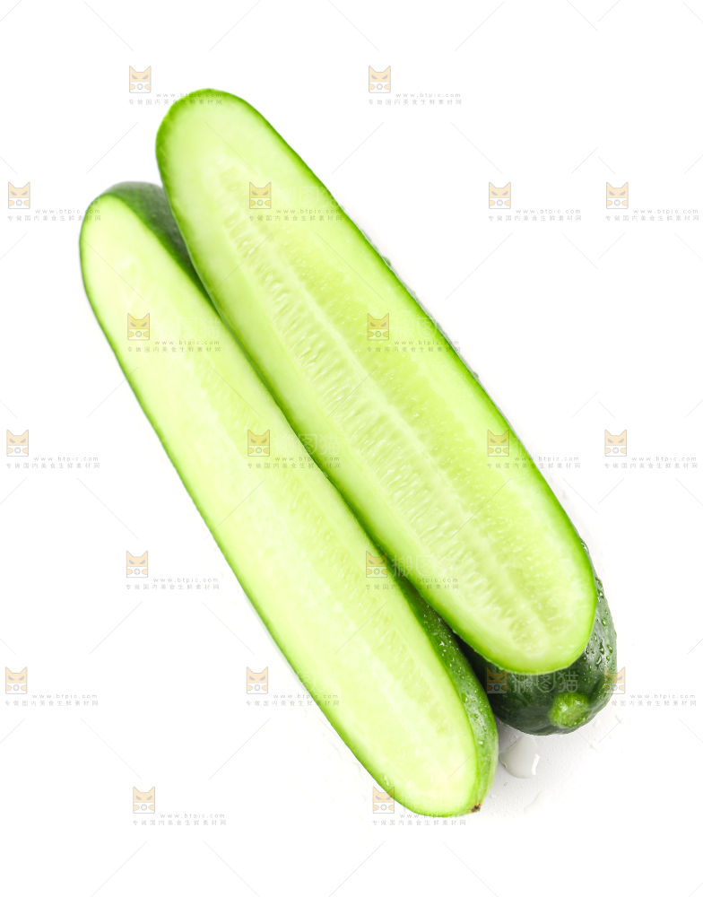 白底上的荷兰黄瓜