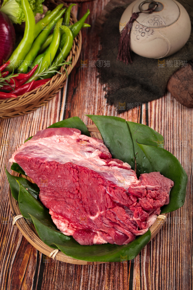 木底上的贵州土黄牛肉