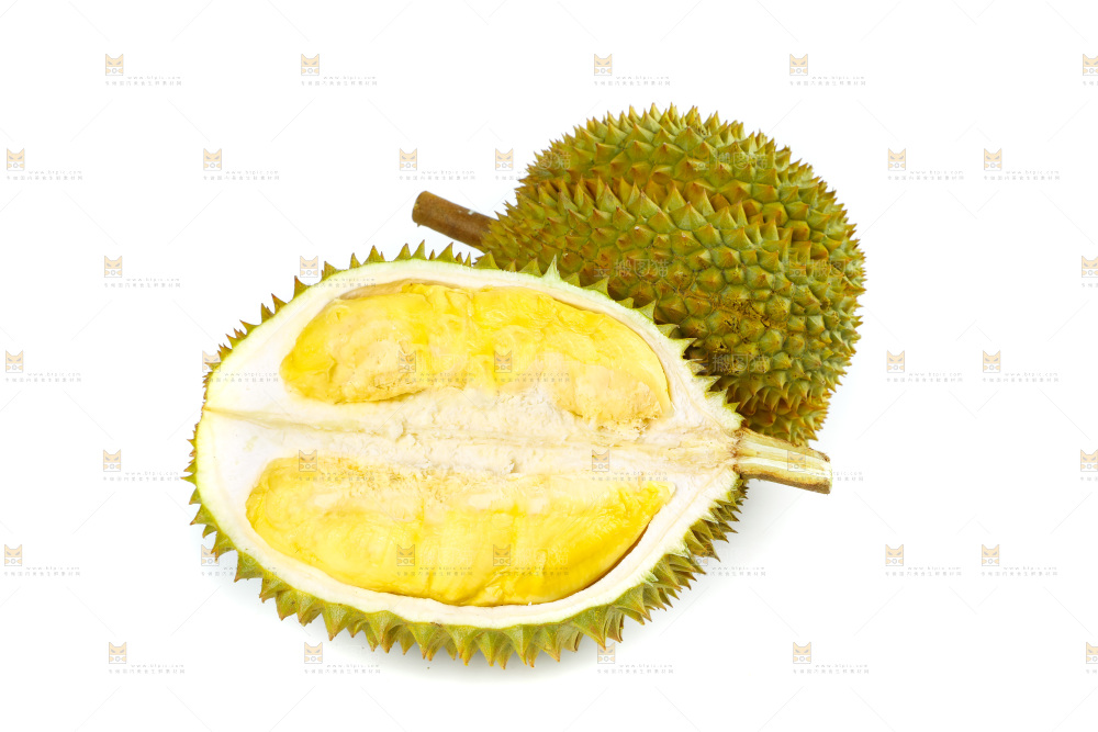 白底上的泰国榴莲