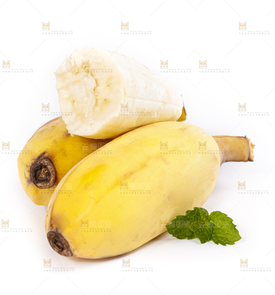 白底上的苹果香蕉