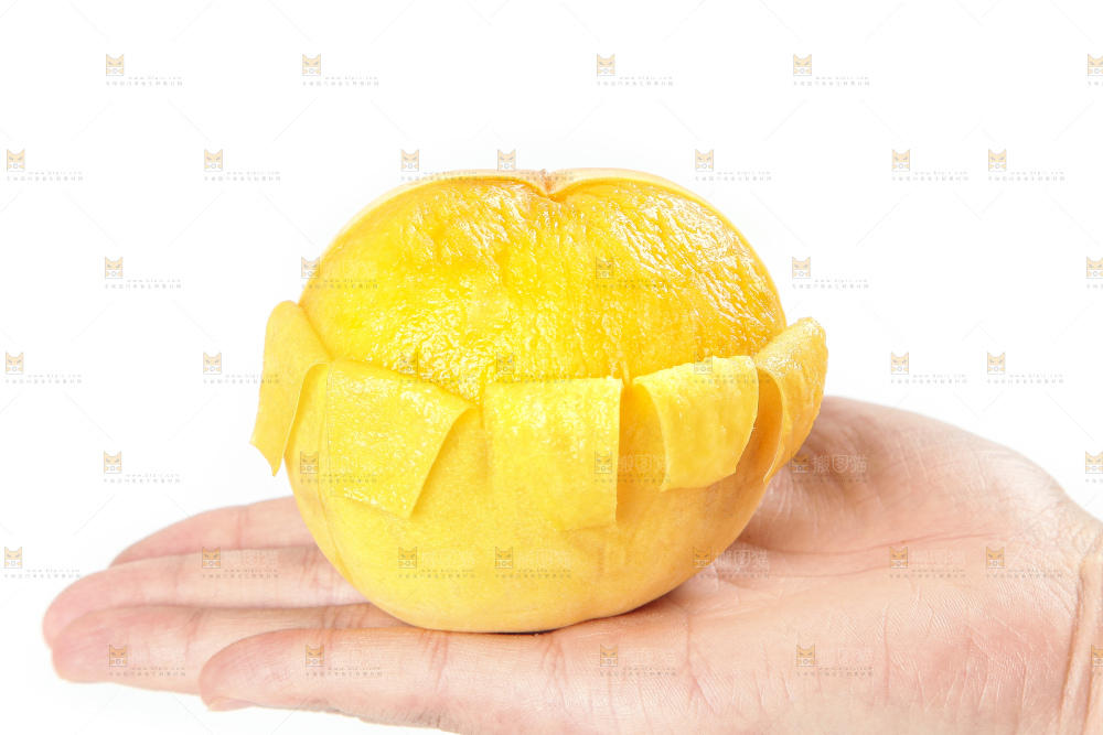 白底上的黄肉桃