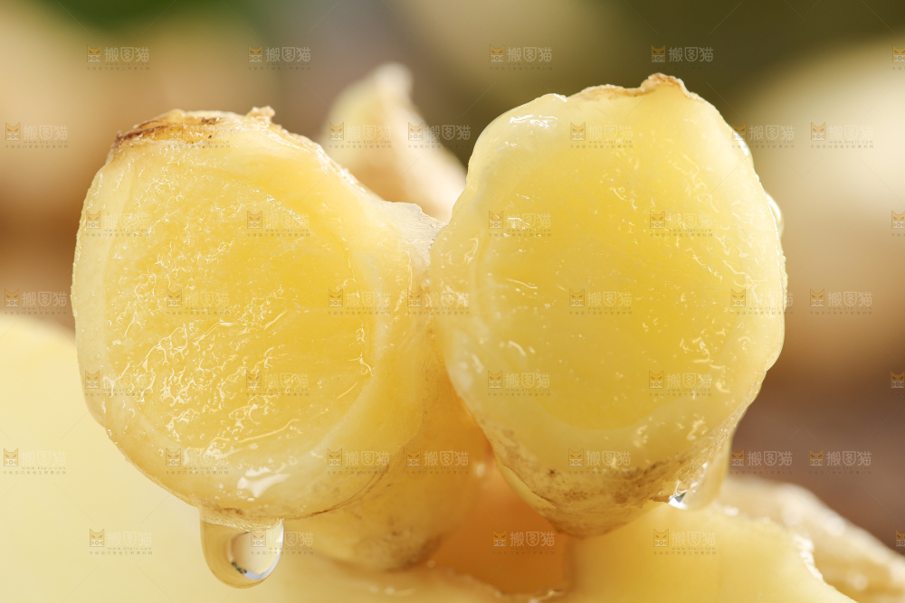 手里拿着红芽姜