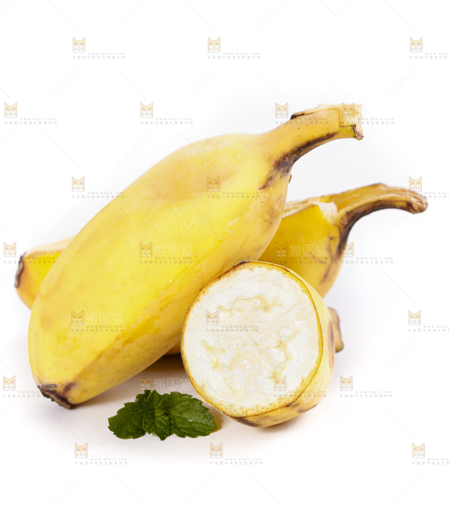 白底上的苹果香蕉