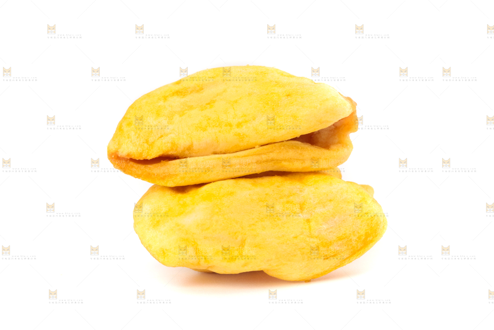 白底上摆放着菠萝蜜果干