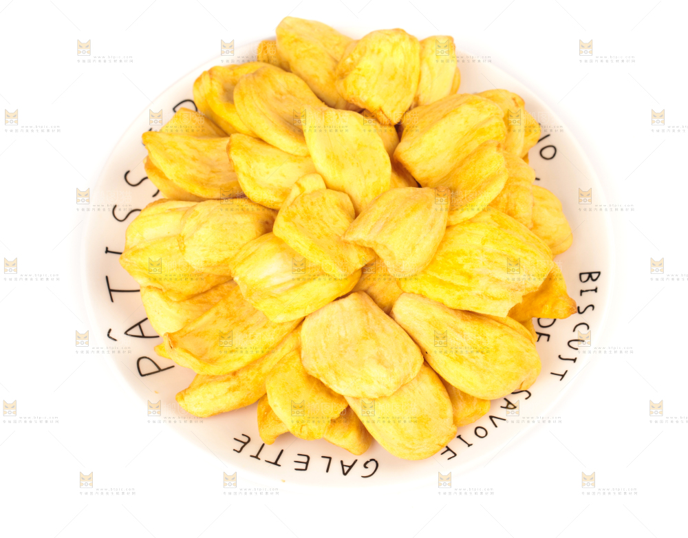 盘子里装着菠萝蜜干