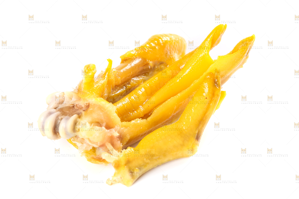 白底上摆放着鸭掌