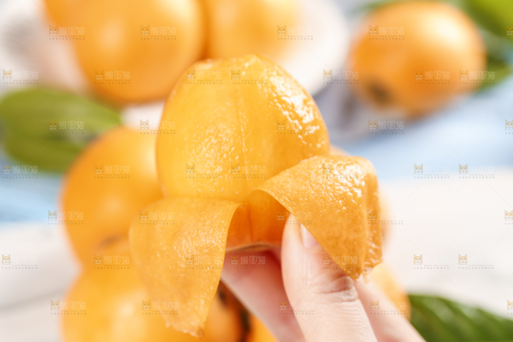 手里拿着枇杷果