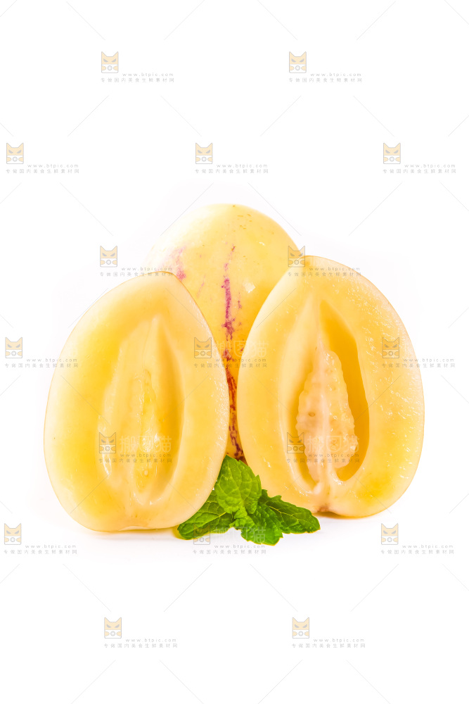 白底上摆放着香瓜茄