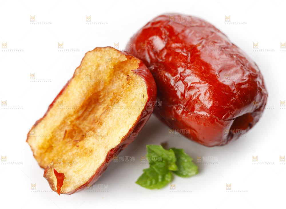 白底上摆放着香酥脆枣