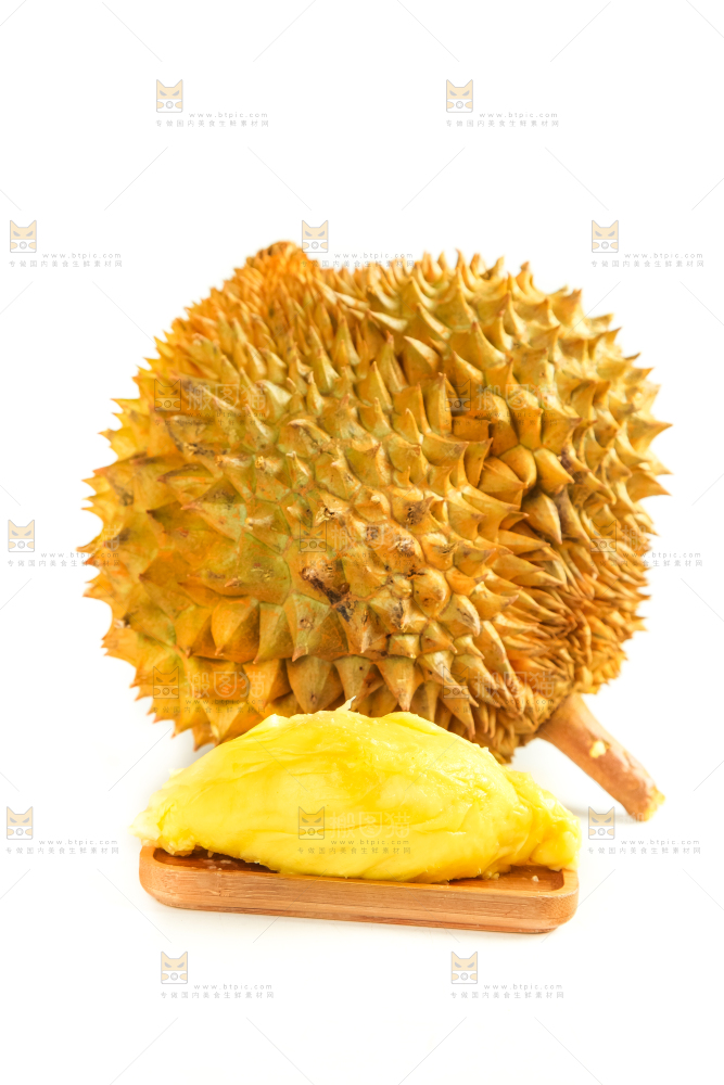 白底上摆放着进口榴莲