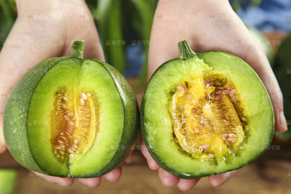 手里拿着绿宝石瓜