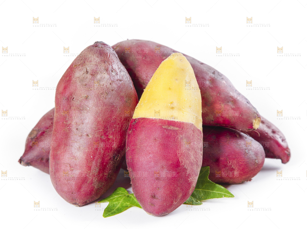 白底上摆放着桥头红薯