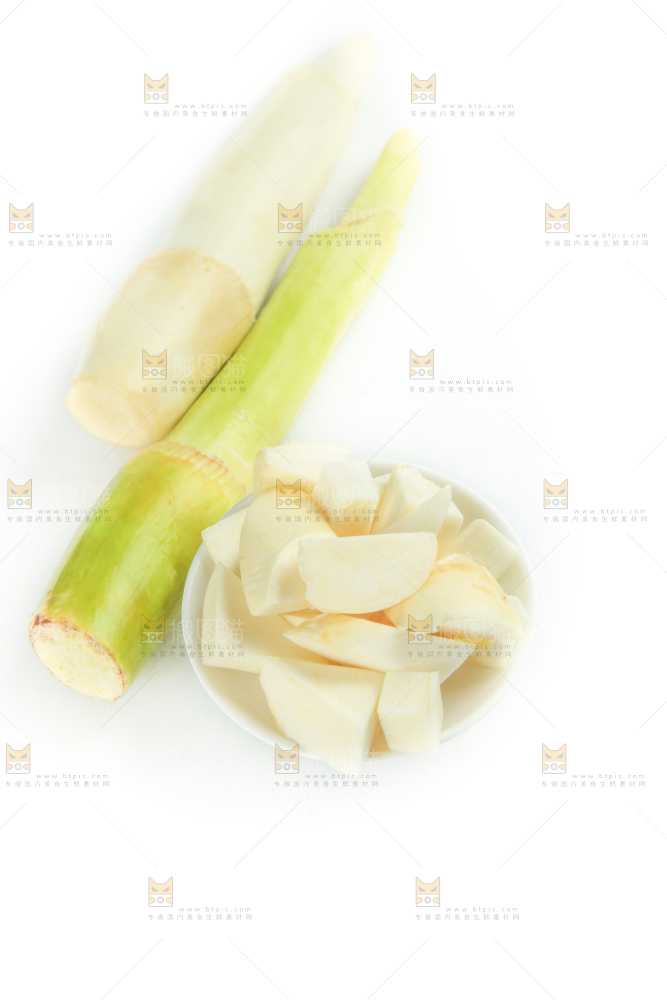 白底上摆放着茭笋
