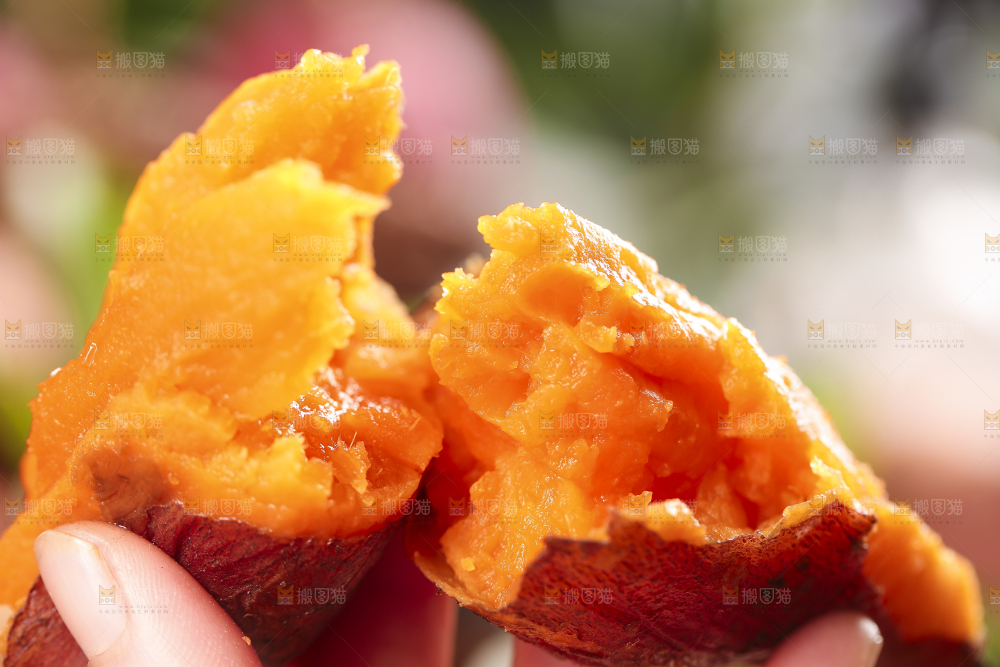 手里拿着蜜薯