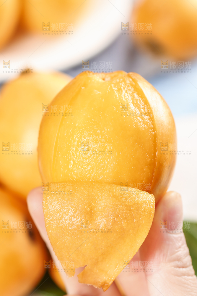 手里拿着枇杷果