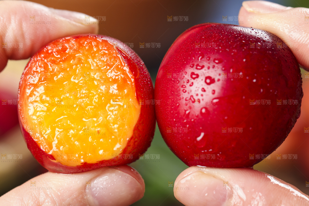 手里拿着脆李子