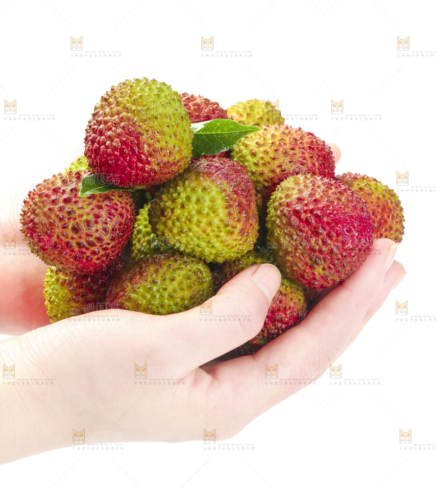 手里捧着荔枝