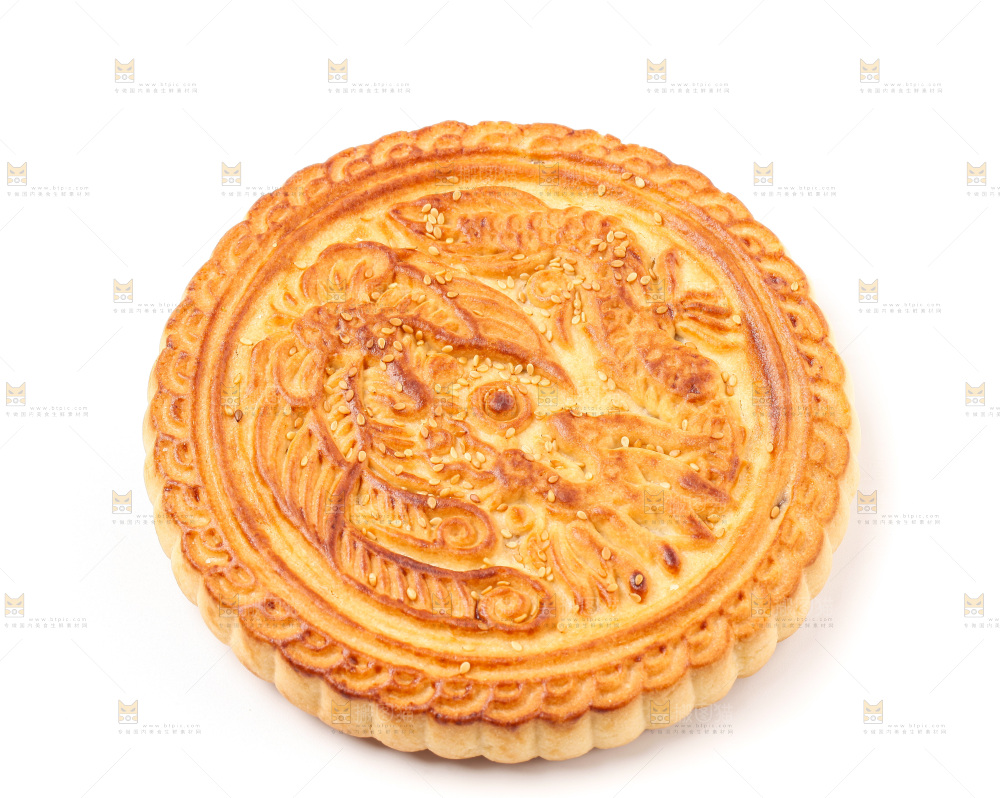 中秋月饼放在白底上