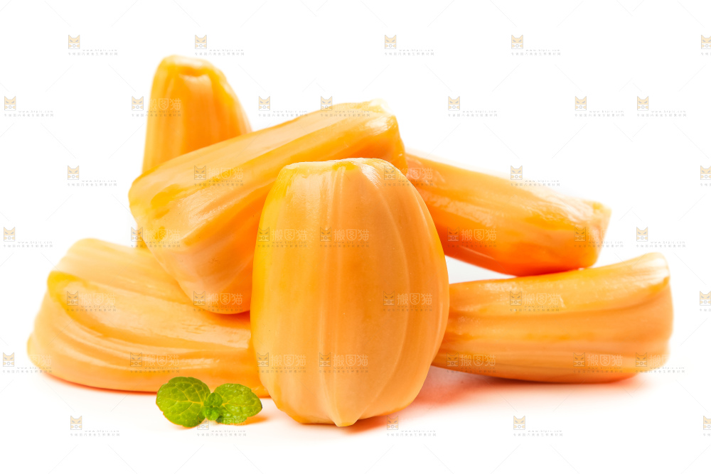 白底上放着红心菠萝蜜