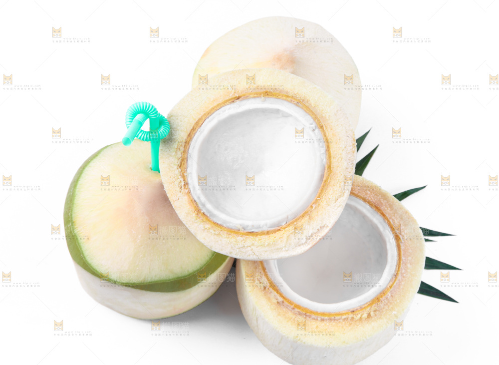 白底上放着青椰子