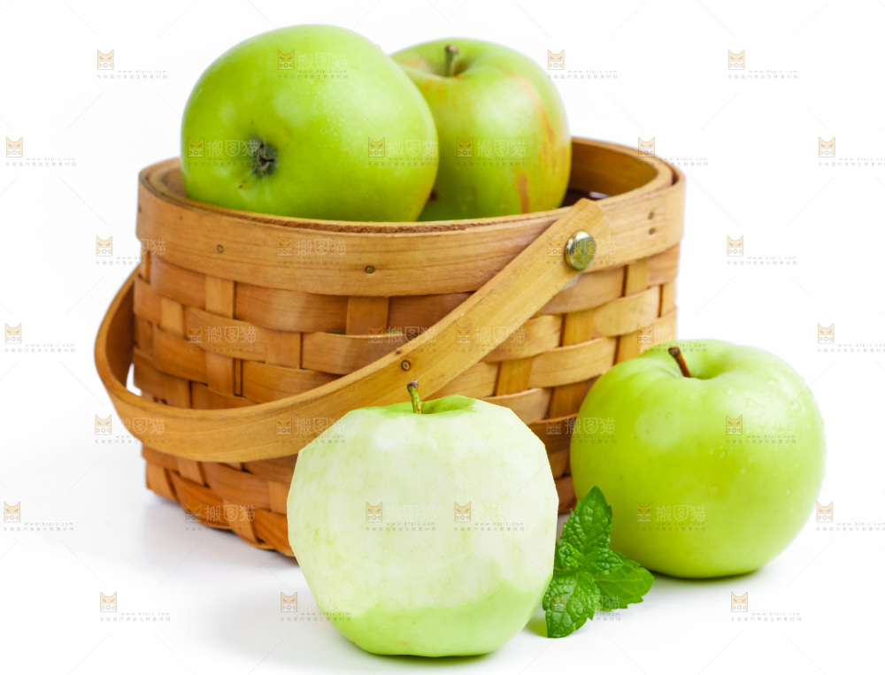 白底上的苹果