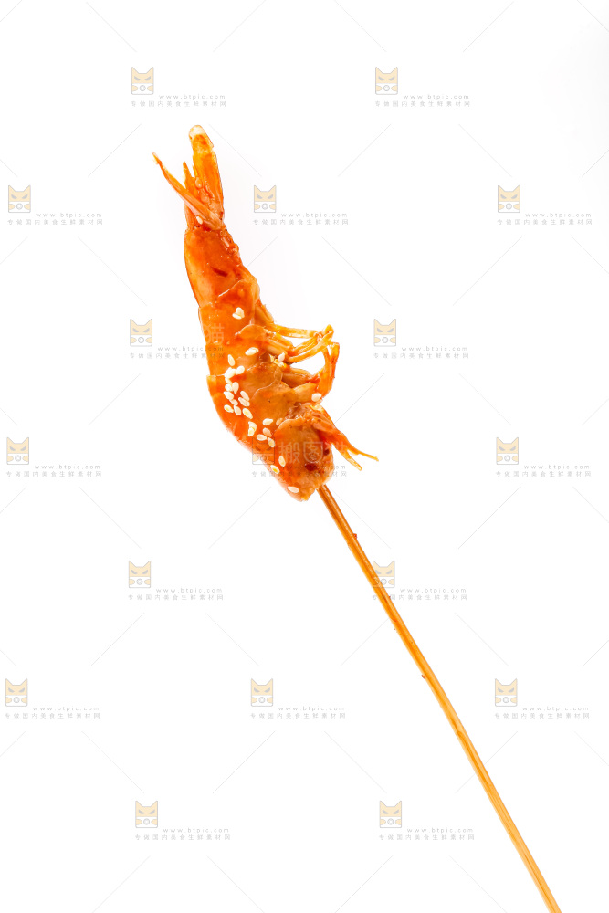 白底上的虾串