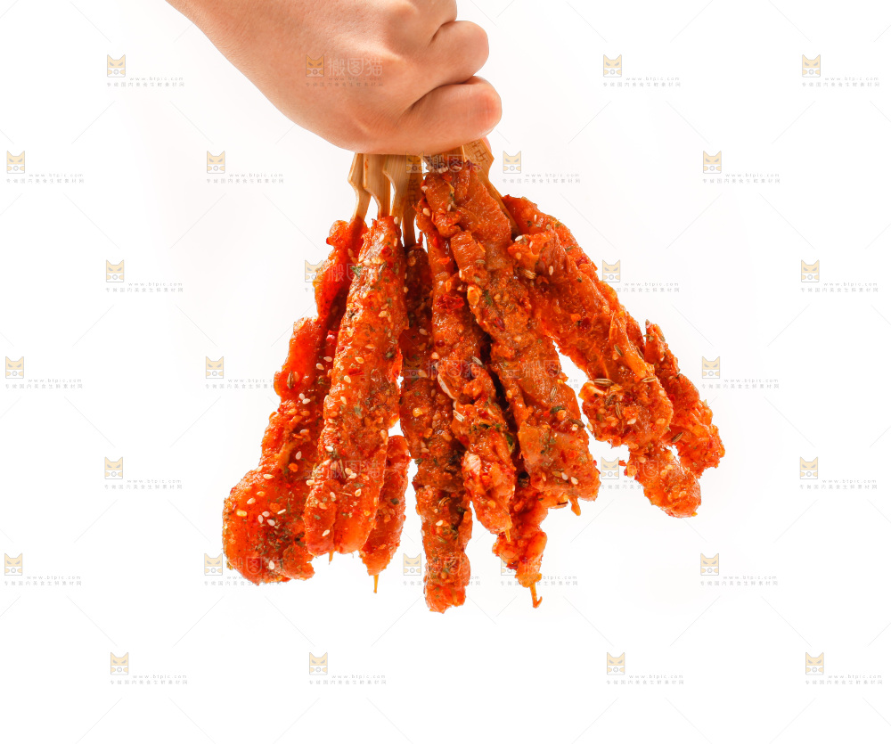 手拿肉串