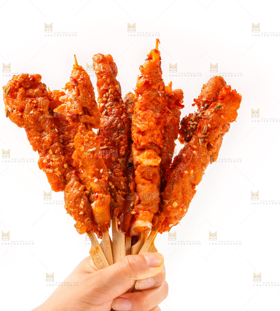 手拿肉串
