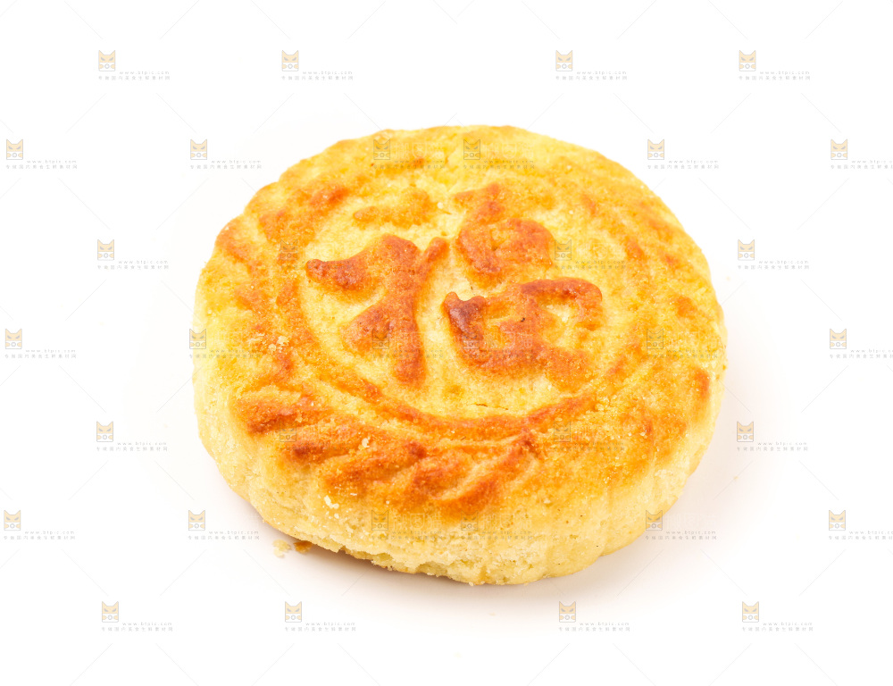 中秋月饼放在白底上