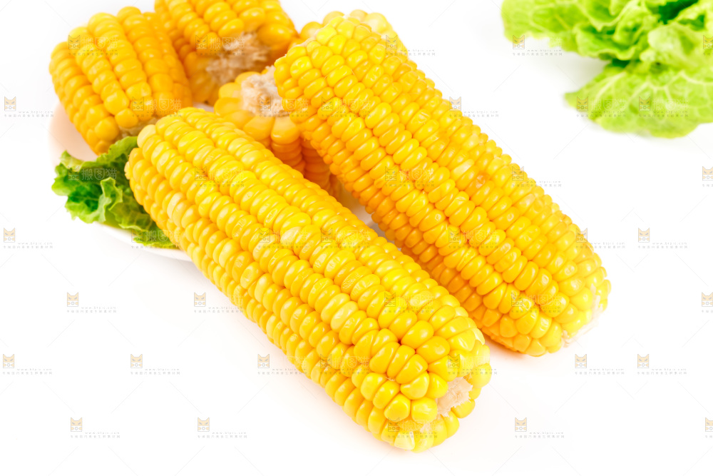 白底上放着黄玉米