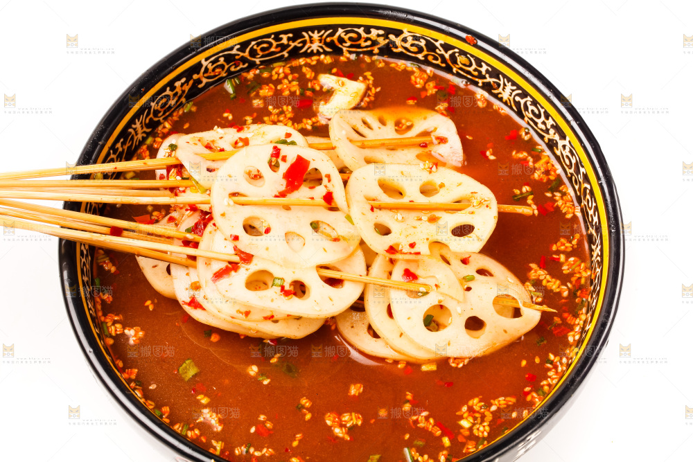 白底上的钵钵鸡食材
