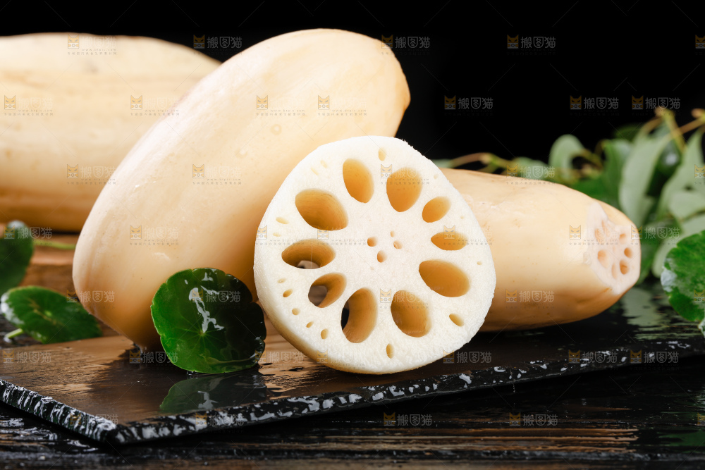 黑底上的莲藕