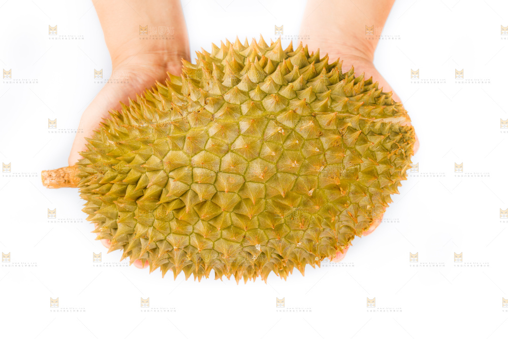 手里拿着泰国金枕榴莲