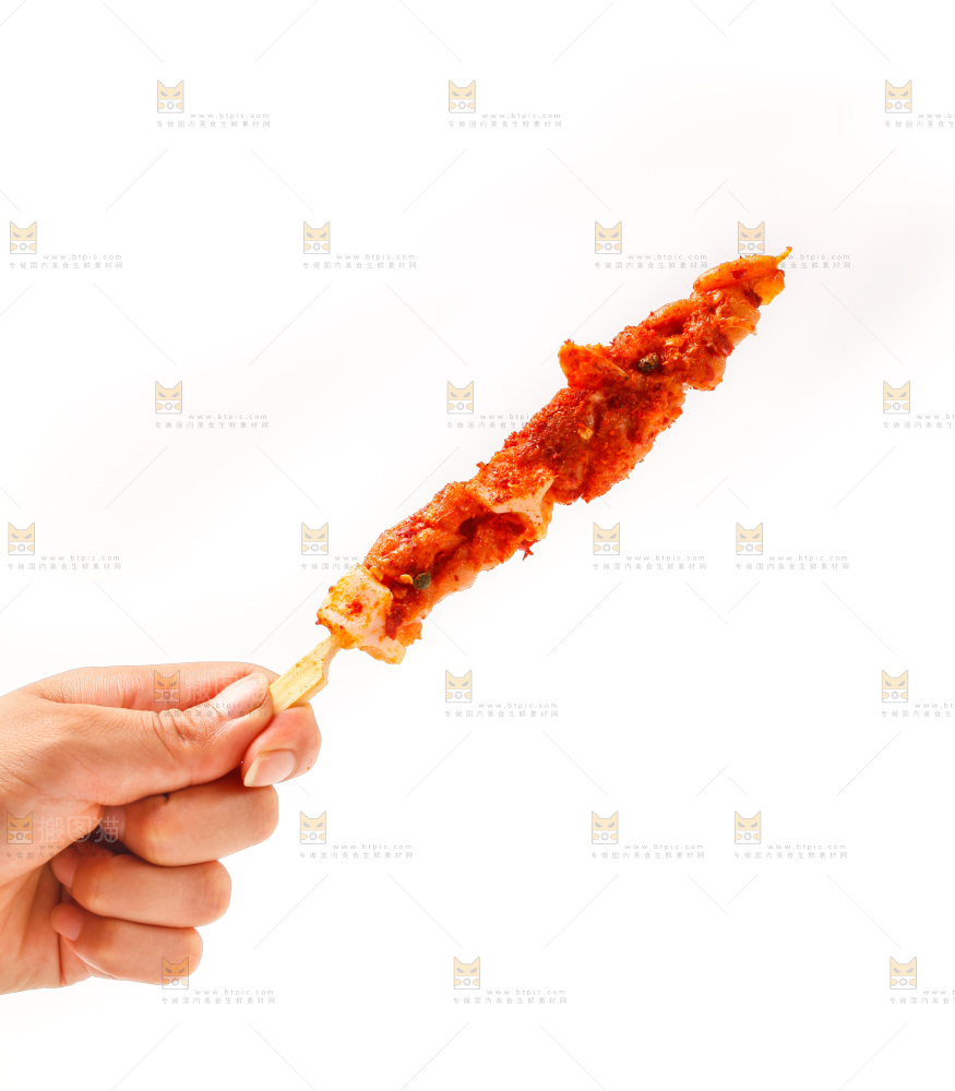 手拿肉串