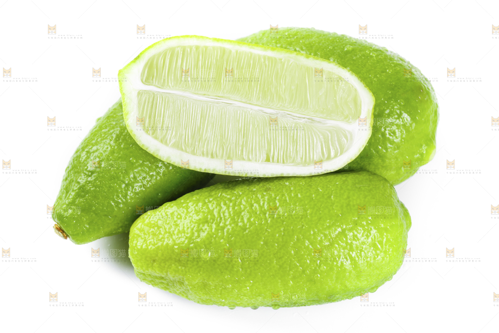 白底上的海南香水柠檬