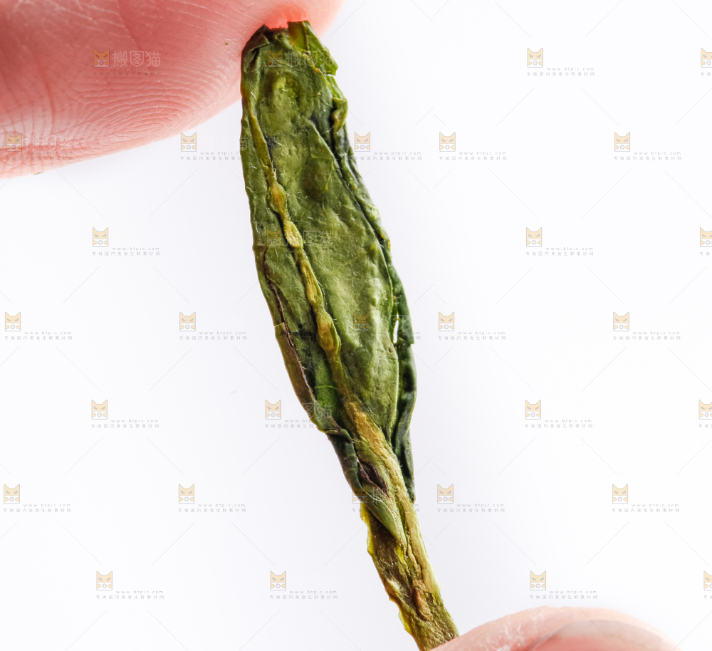 白底上的干茶叶