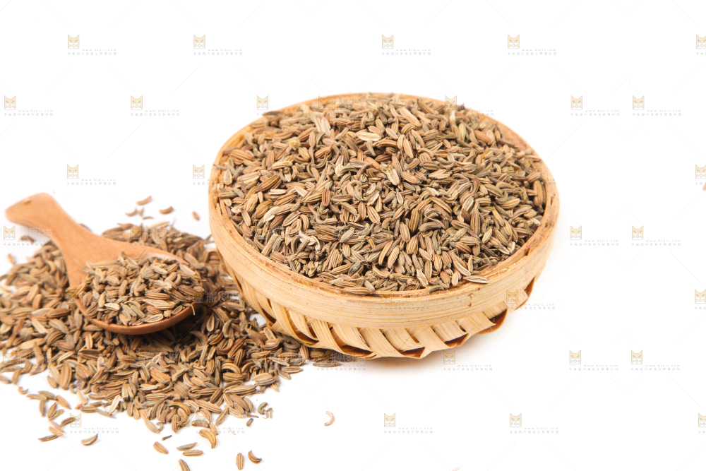 白底上一堆小茴香