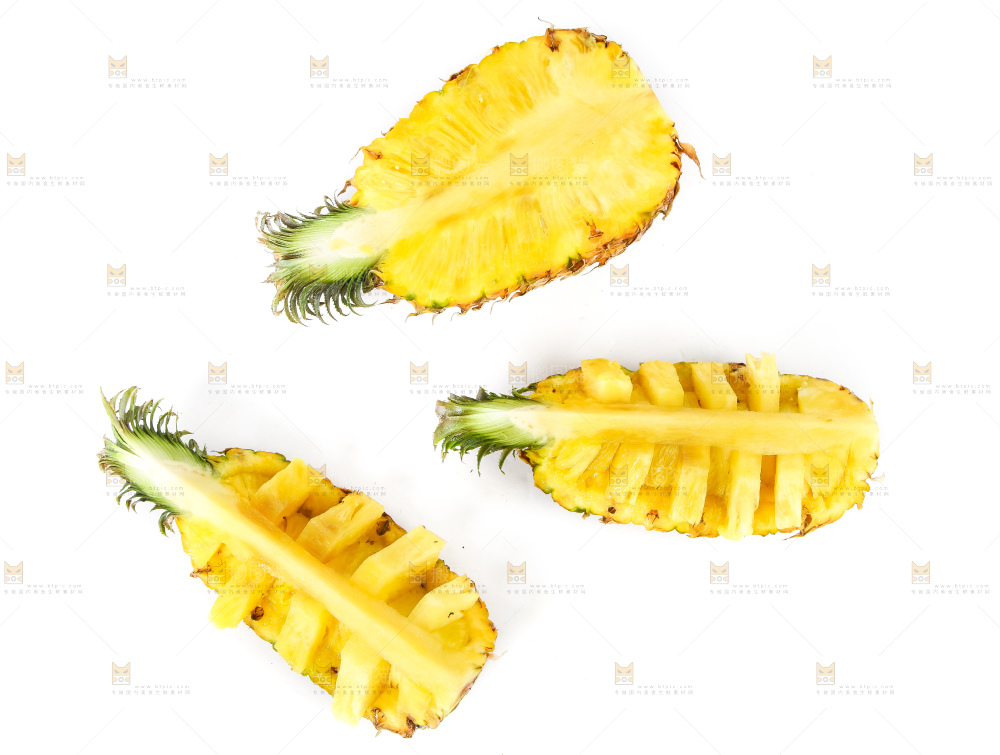 白底上放着菠萝