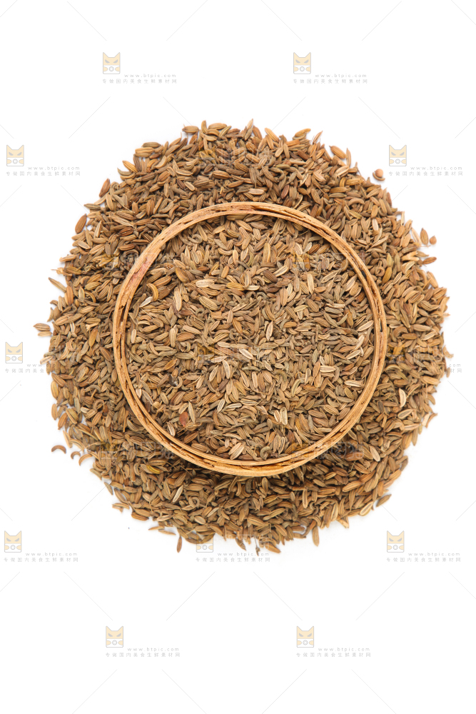 白底上一堆小茴香