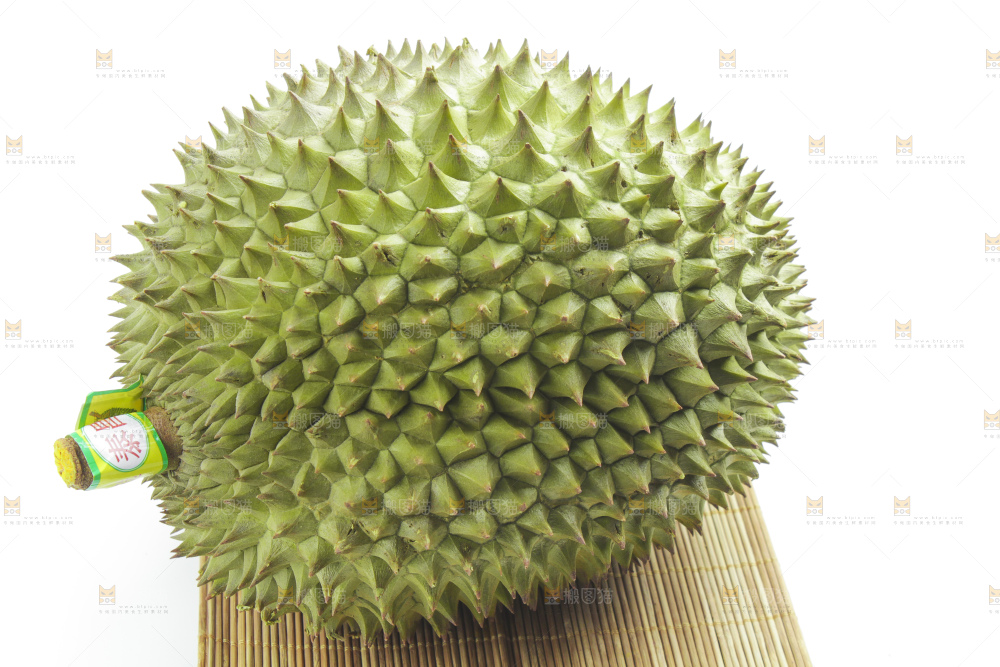 白底上放着猫山王榴莲