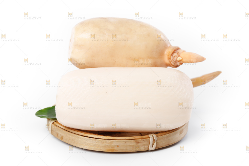 白底上一堆湖北洪湖莲藕