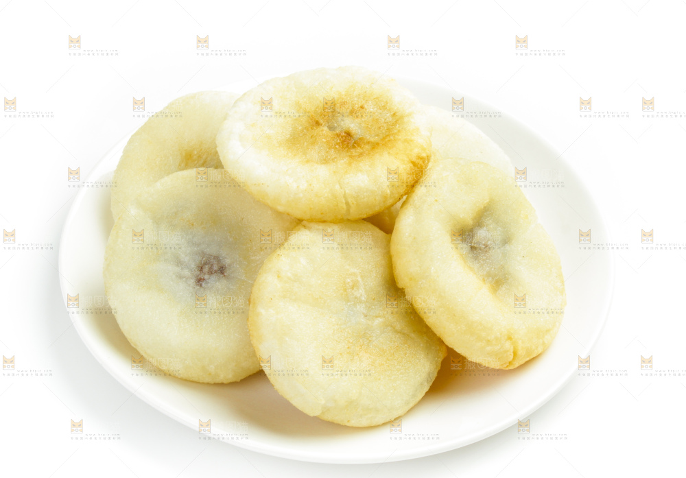 盘子里装红豆夹心糍粑