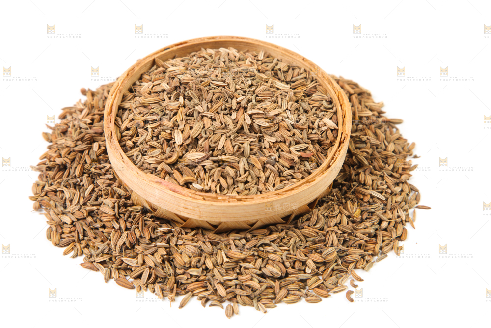 白底上一堆小茴香